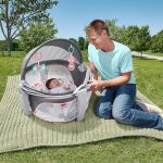 Fisher-Price Portable Bassinet and Travel-Play Area with Baby Toys, Indoor and Outdoor Use, On-the-Go Baby Dome, Windmill - Image 2